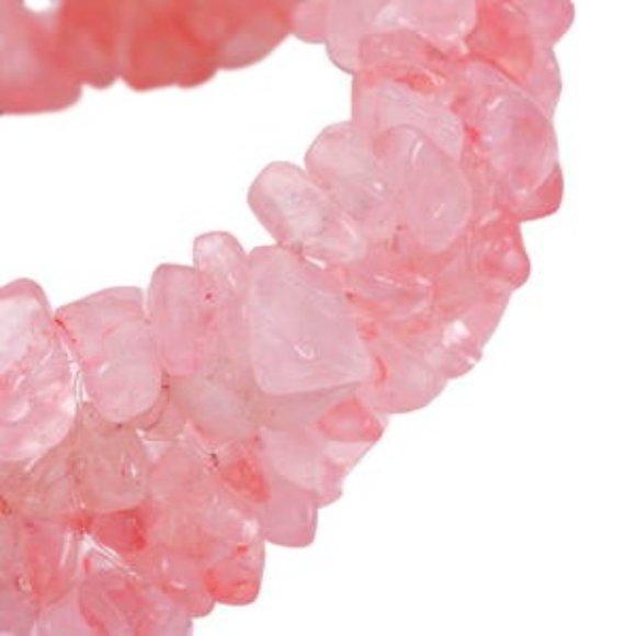 Lovely Galilea Rose Quartz Pendant Beaded SS Necklace and matching Bracelet NWT - Picture 7 of 10